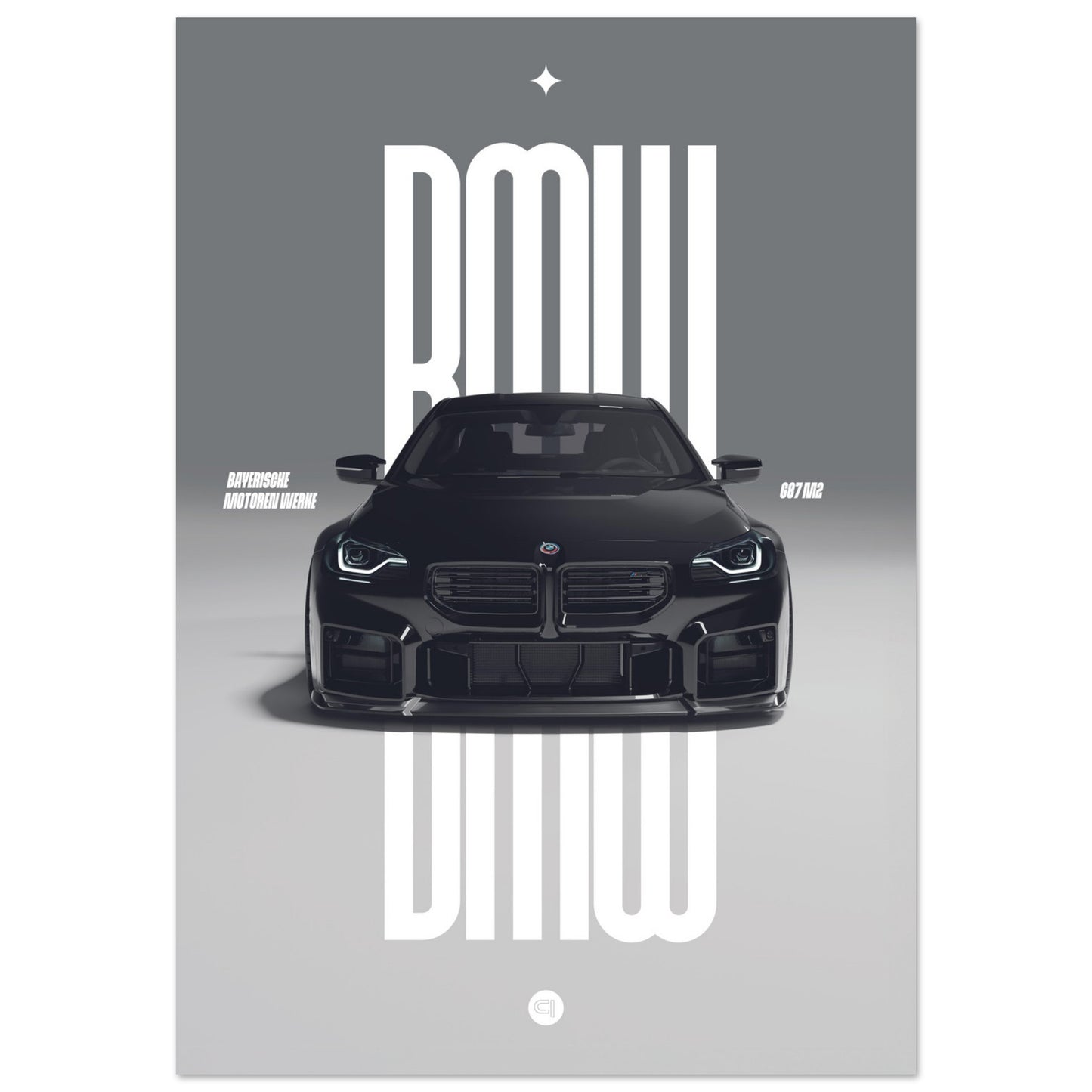 Car Poster - BMW G87 M2 - Black