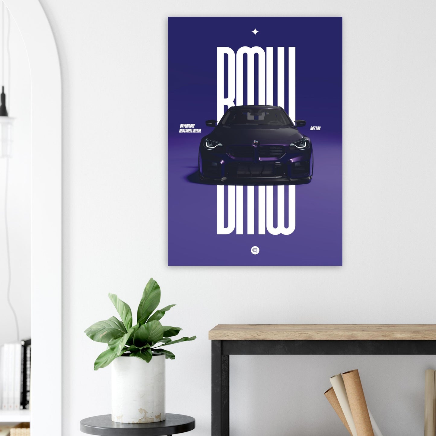 Car Poster - BMW G87 M2 - Purple