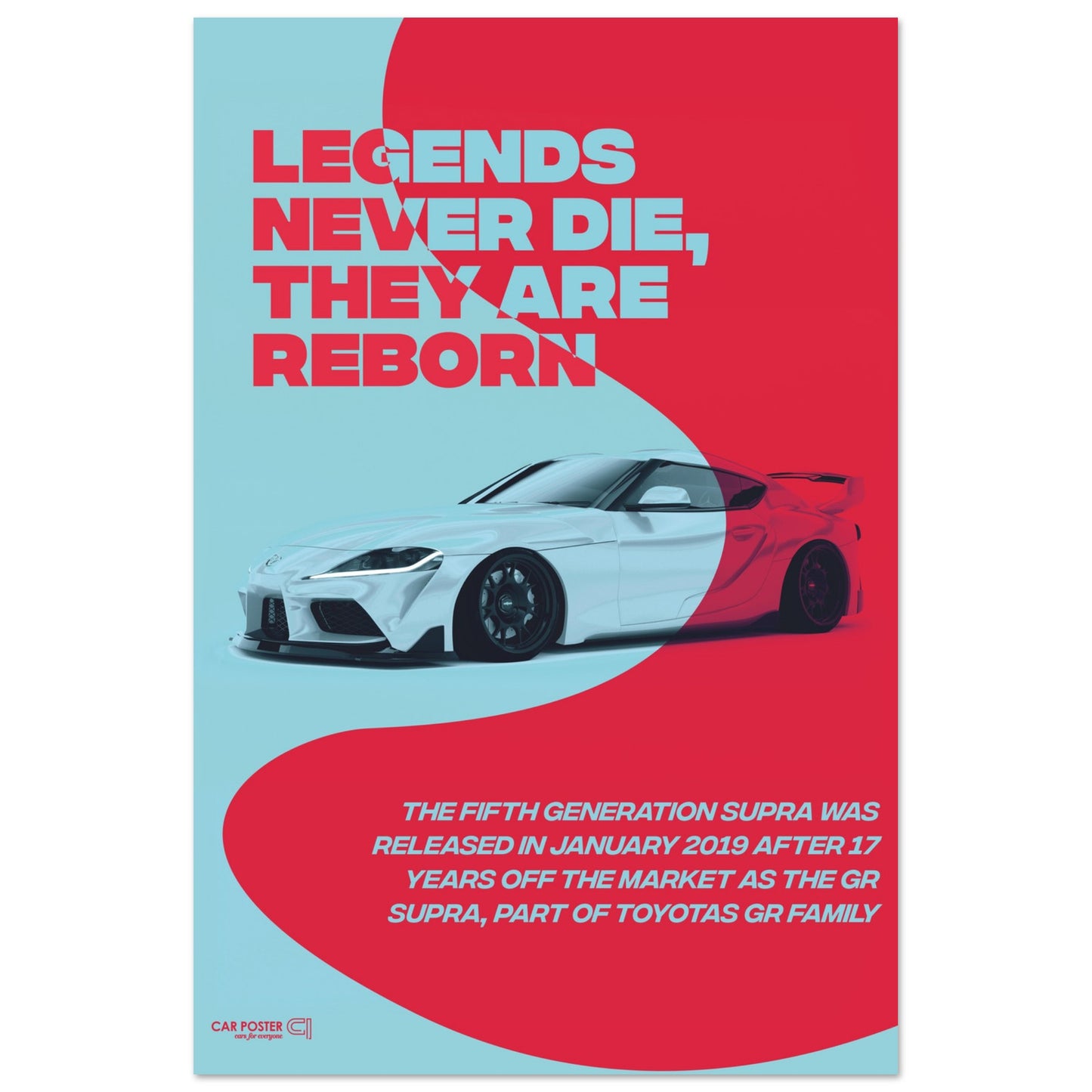 Car Poster - Toyota GR Supra Legend - Red