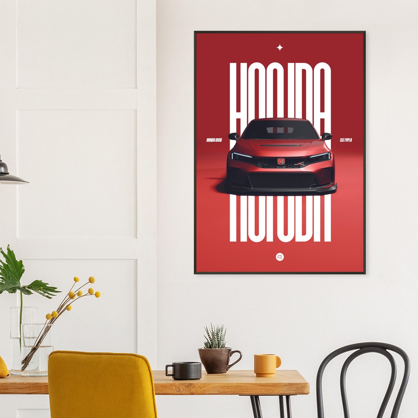 Framed Car Poster - Honda Civic FL5 Type R - Red