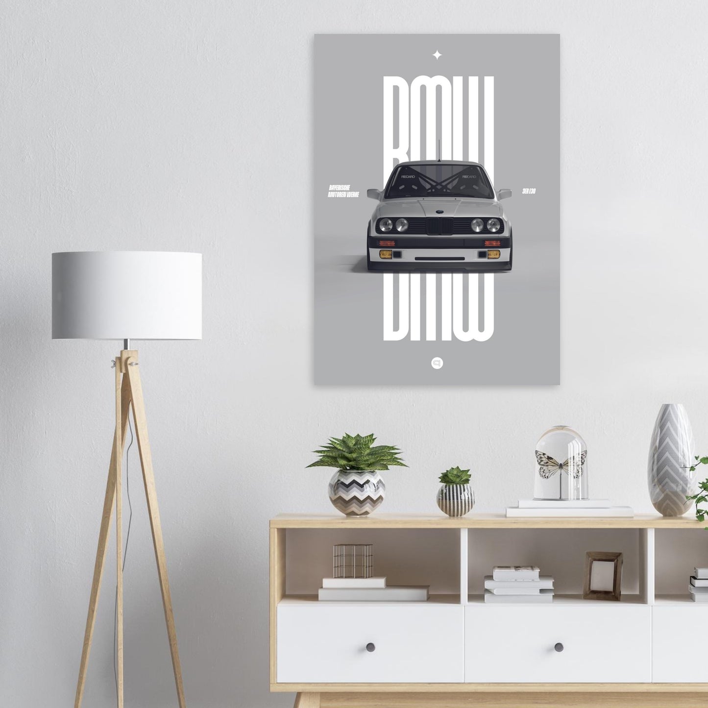 Car Poster - BMW E30 - White
