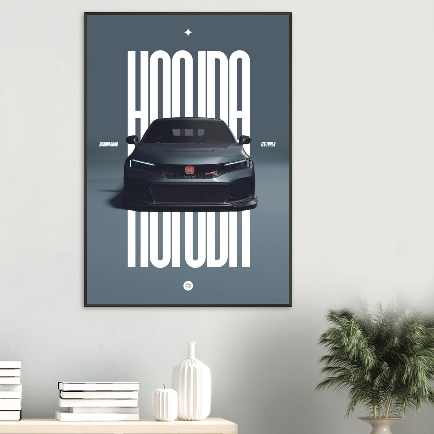 Framed Car Poster - Honda Civic FL5 Type R - Gley