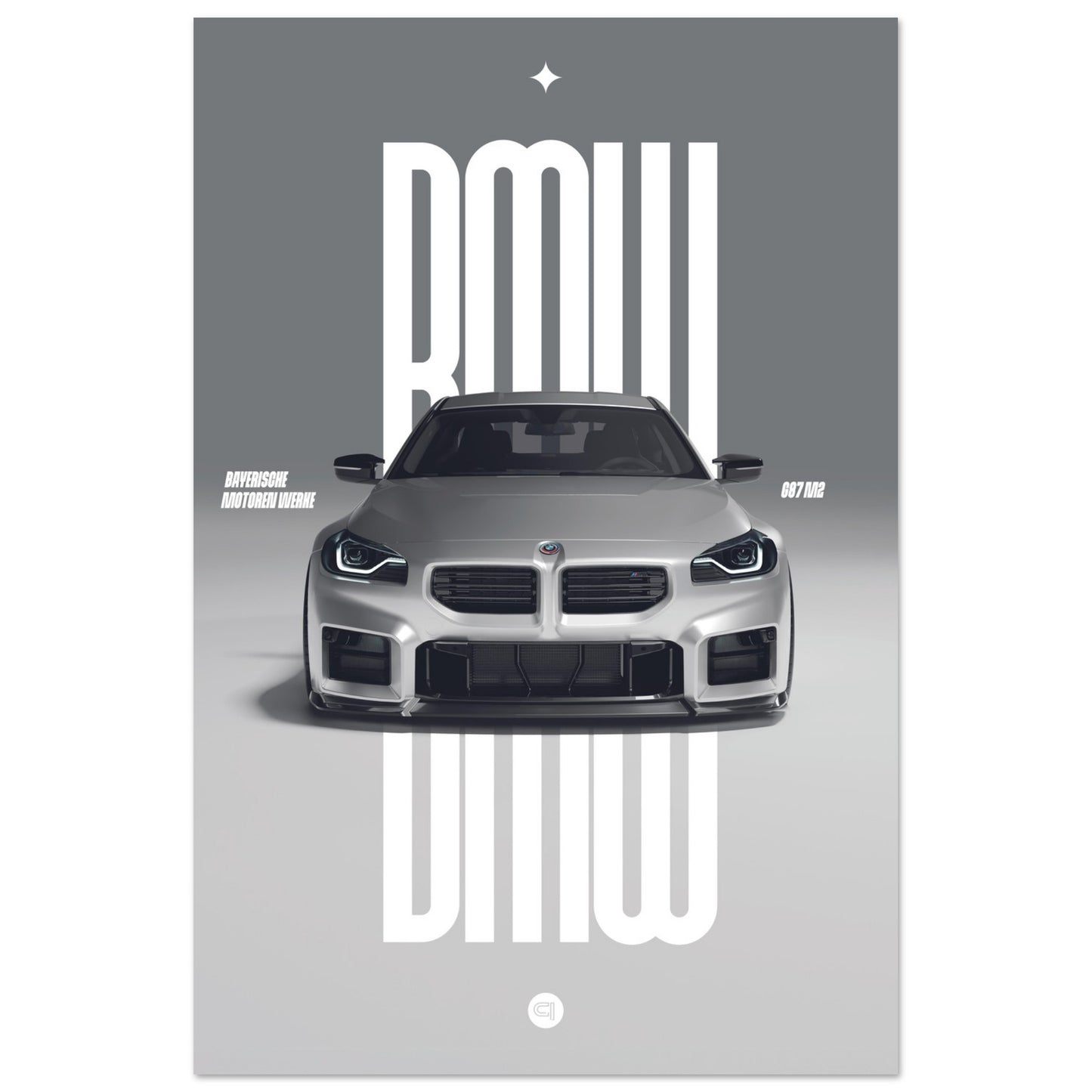 Car Poster - BMW G87 M2 - White