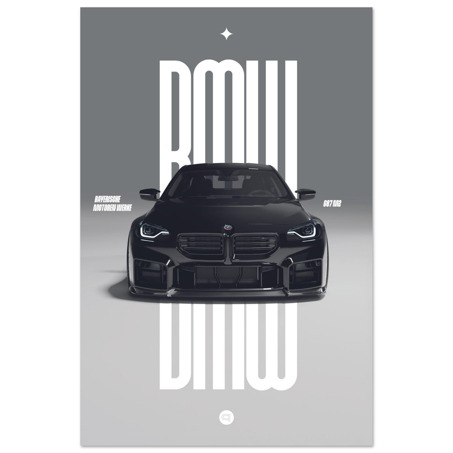 Car Poster - BMW G87 M2 - Black
