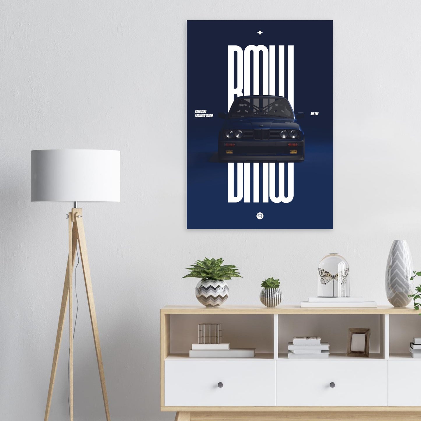 Car Poster - BMW E30 - Darkblue