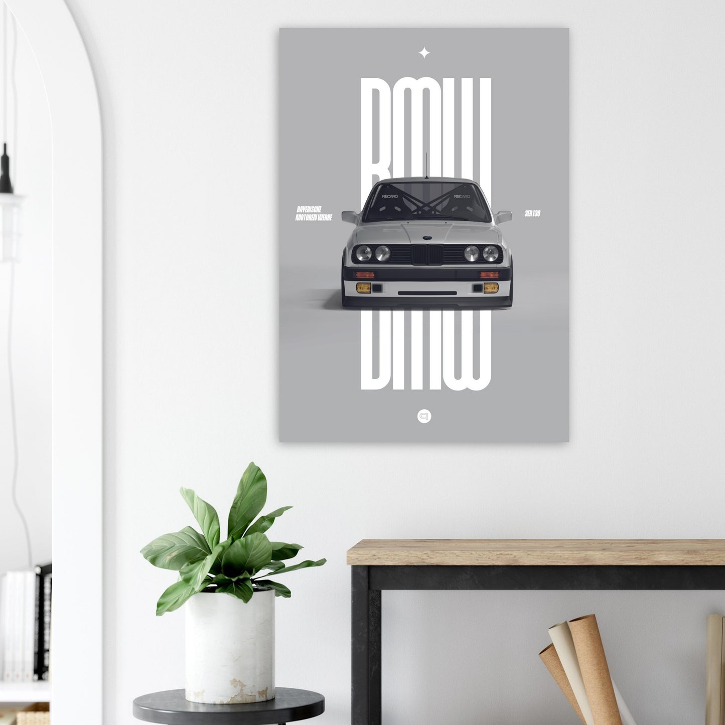 Car Poster - BMW E30 - White