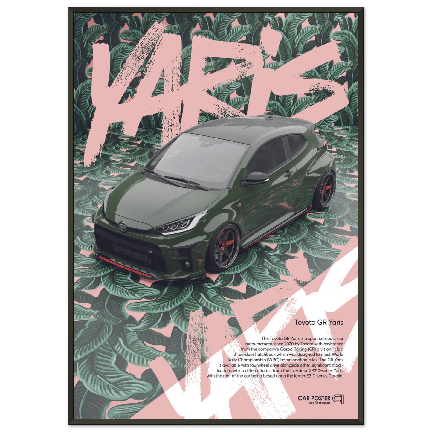 Framed Car Poster - Toyota GR Yaris
