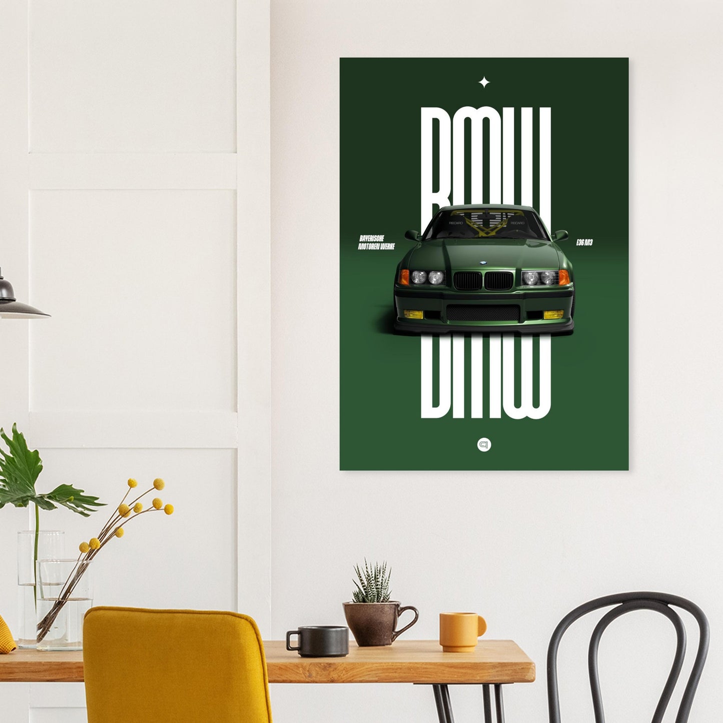 Car Poster - BMW E36 - Green