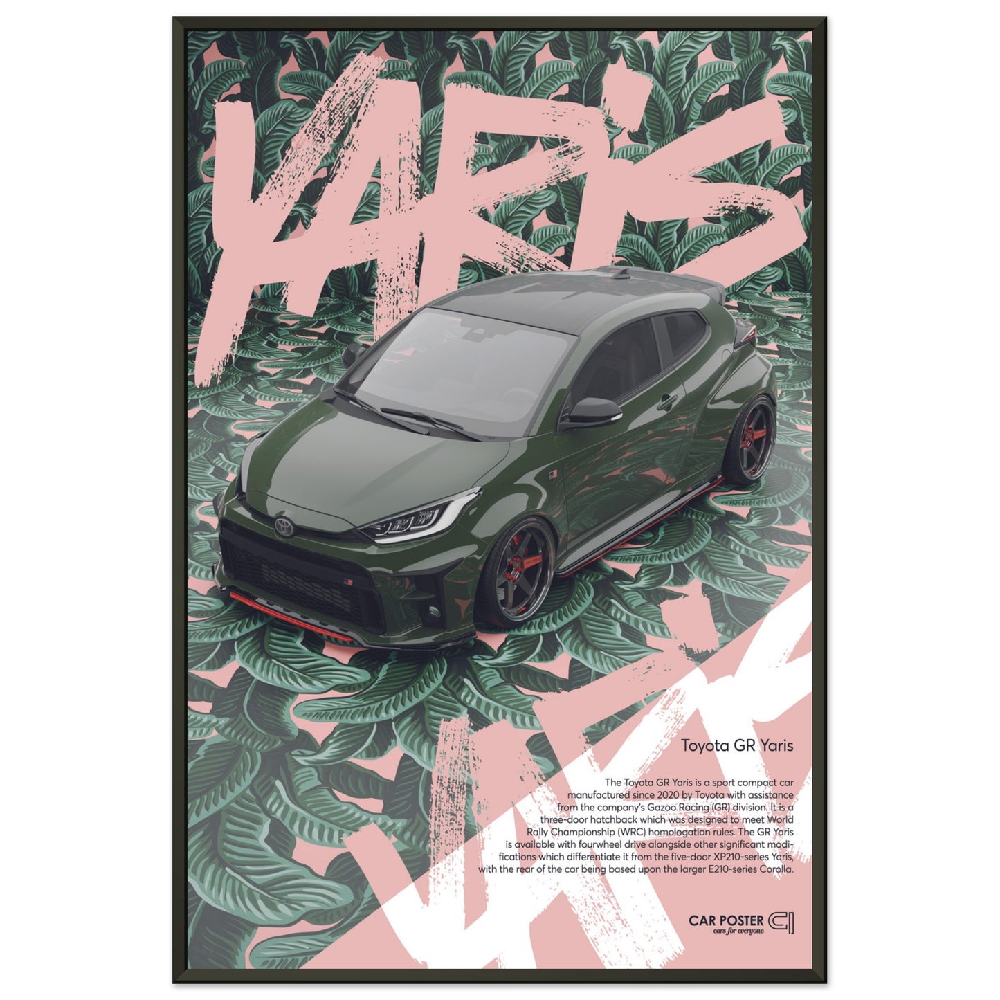 Framed Car Poster - Toyota GR Yaris