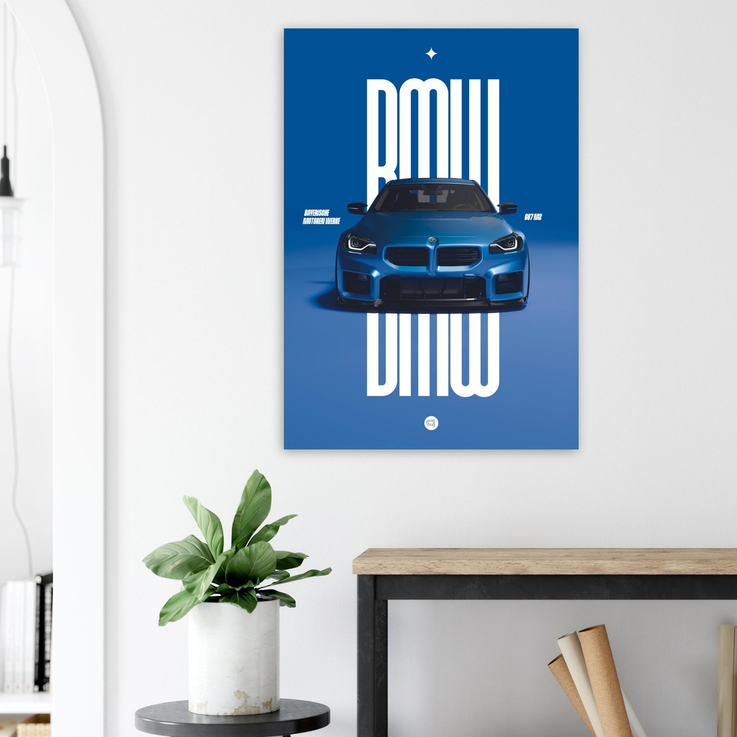 Car Poster - BMW G87 M2 - Blue