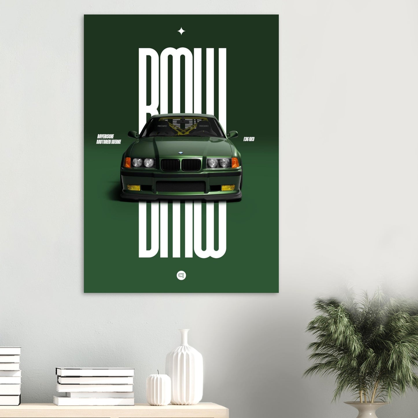 Car Poster - BMW E36 - Green