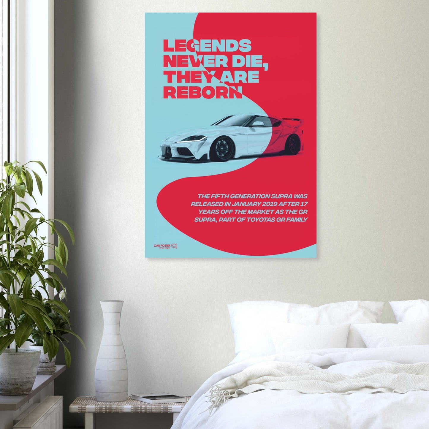 Car Poster - Toyota GR Supra Legend - Red