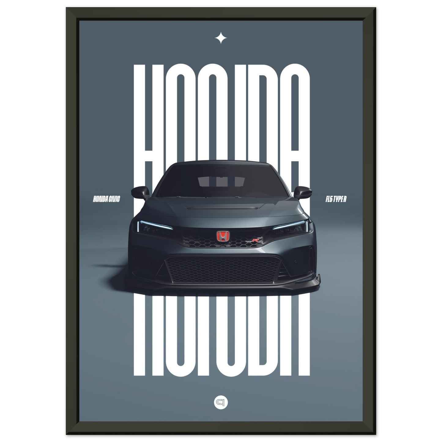 Framed Car Poster - Honda Civic FL5 Type R - Gley