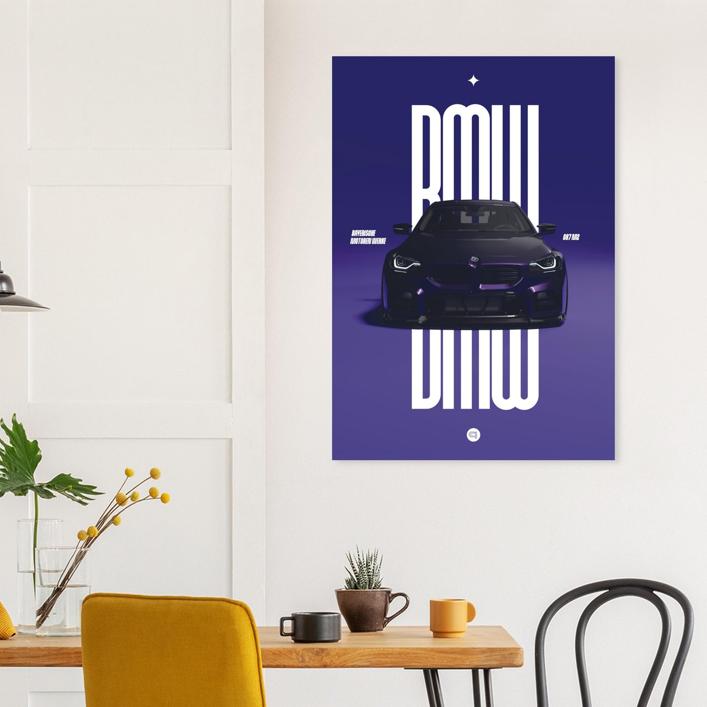 Car Poster - BMW G87 M2 - Purple