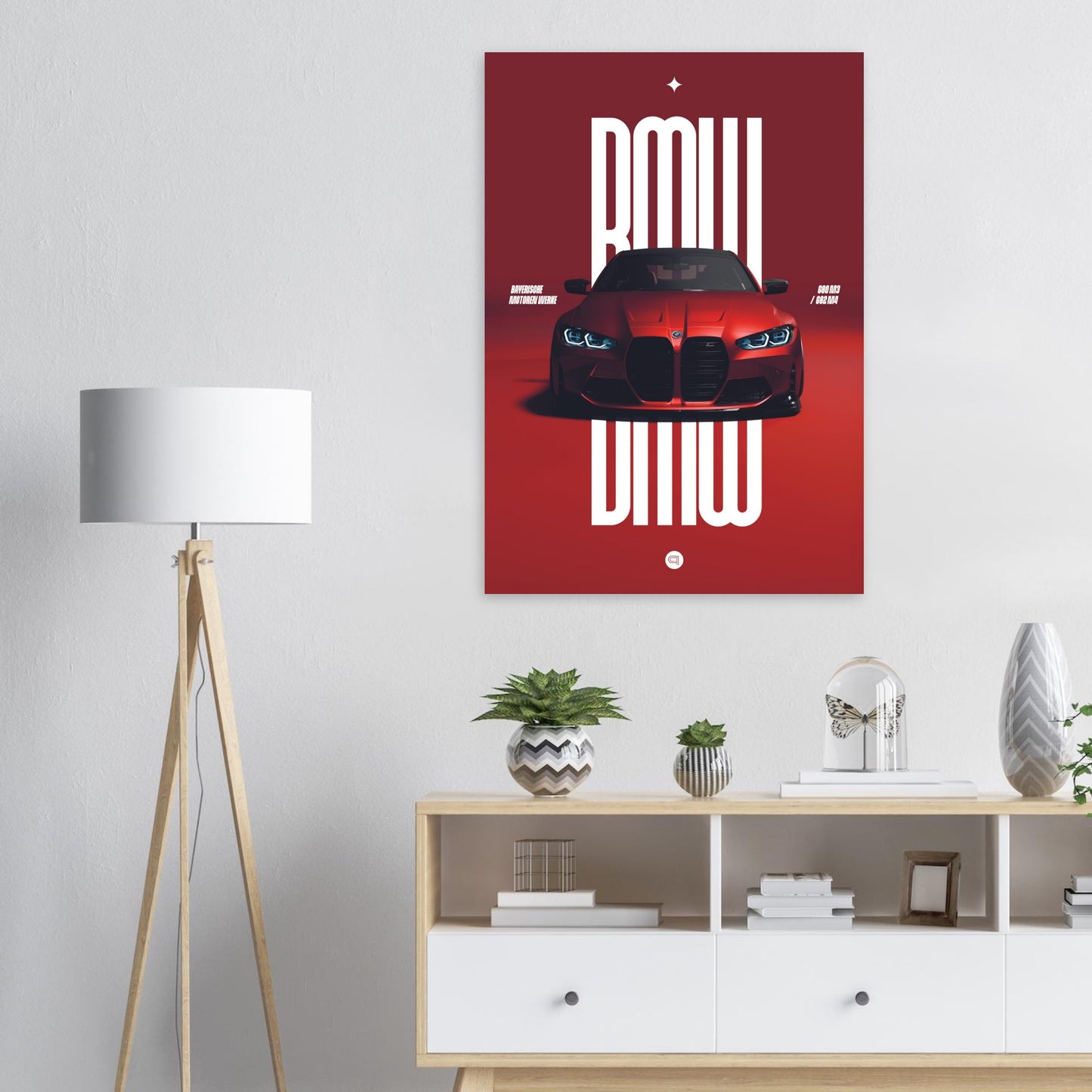 Car Poster - BMW G80 M3 / G82 M4 Bumper - Red