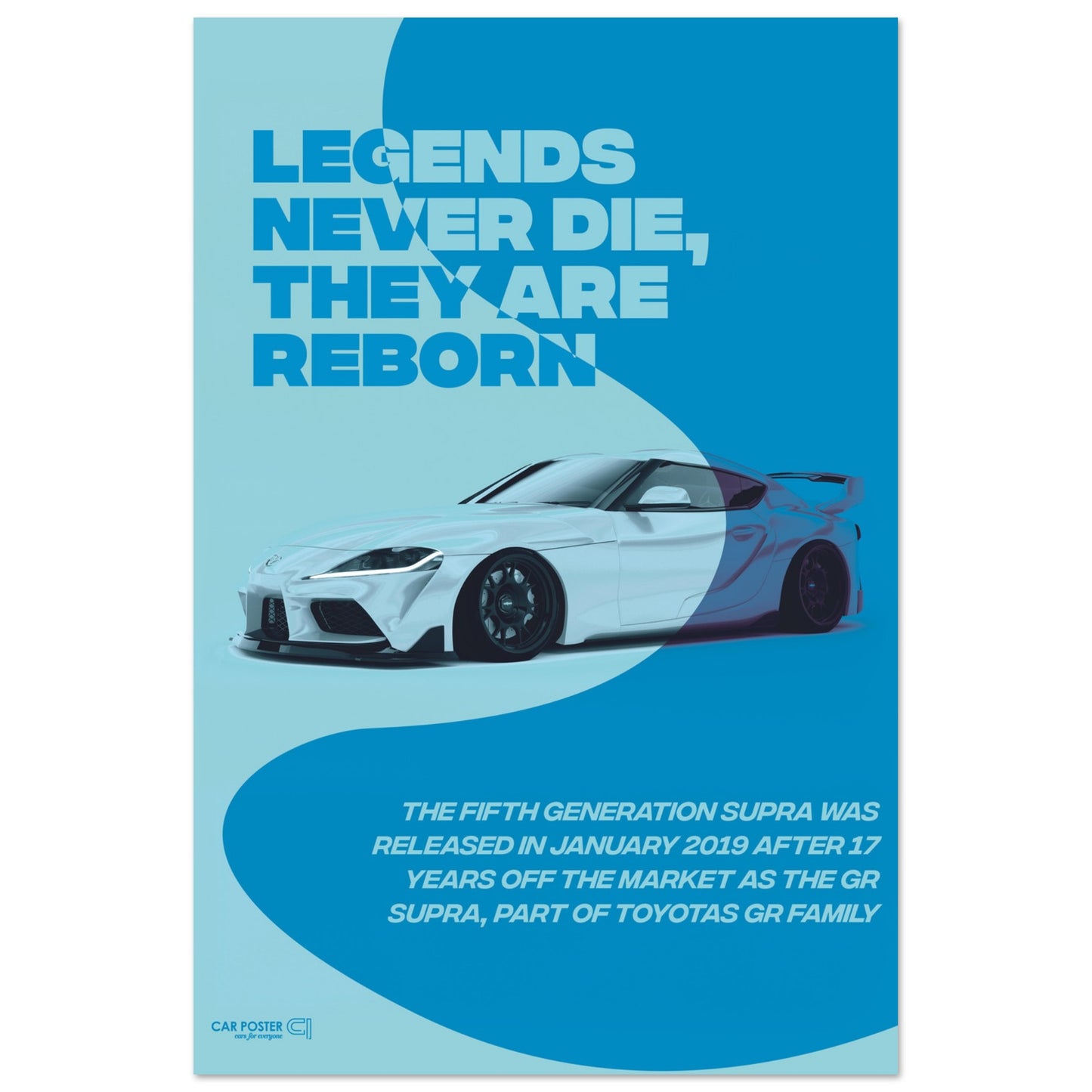 Car Poster - Toyota GR Supra Legend - Blue