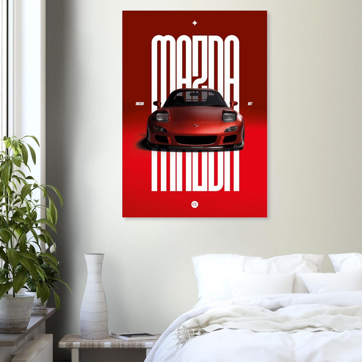 Car Poster - Mazda RX7 - Red Pop up