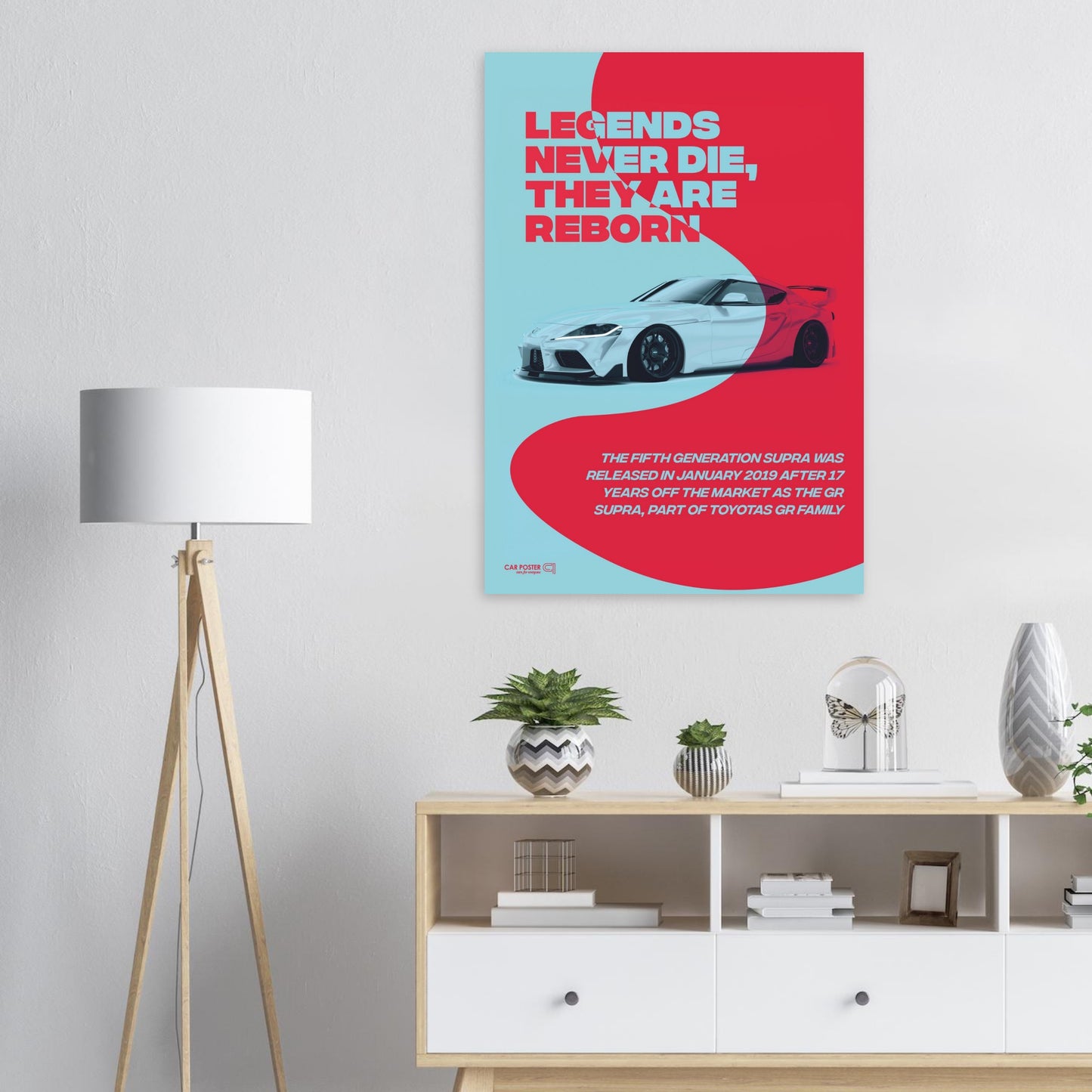 Car Poster - Toyota GR Supra Legend - Red