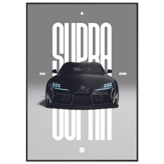 Framed Car Poster - Toyota GR Supra Bumper - Black