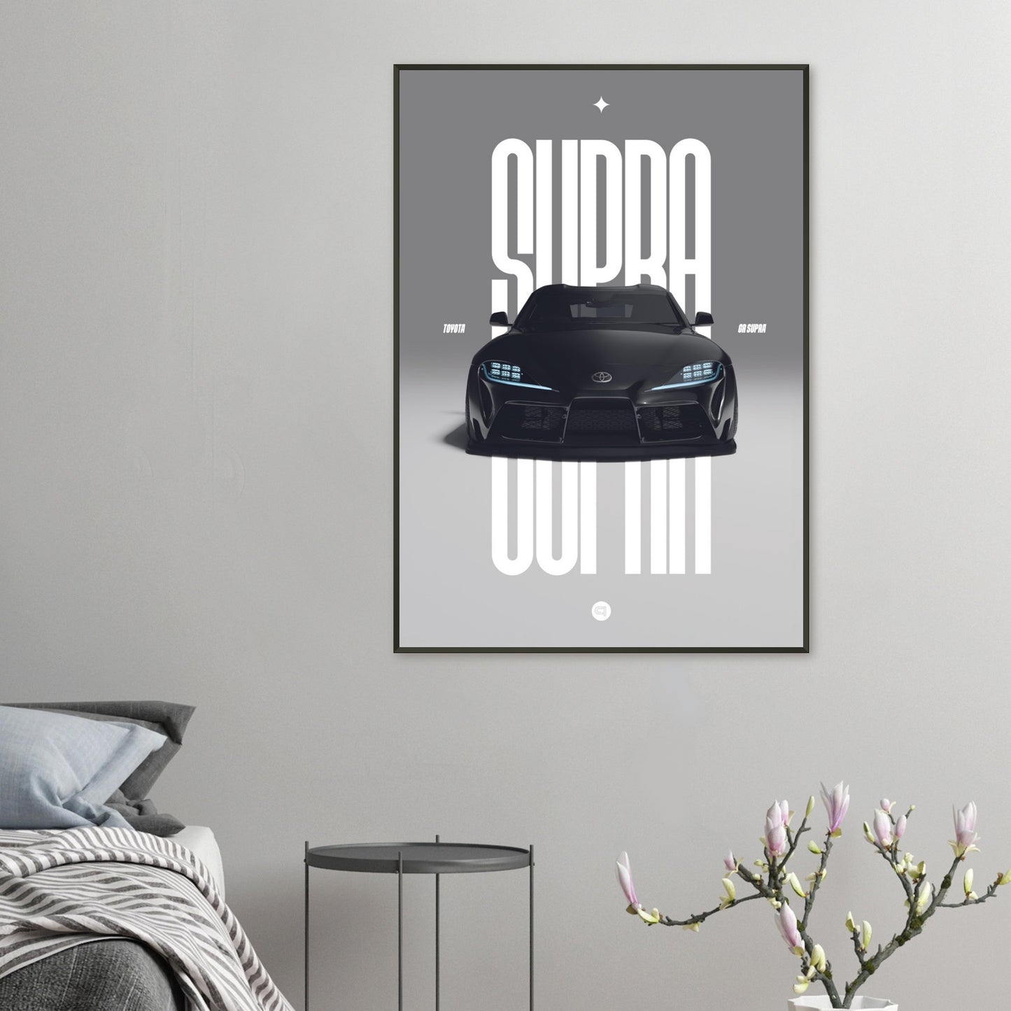 Framed Car Poster - Toyota GR Supra Bumper - Black