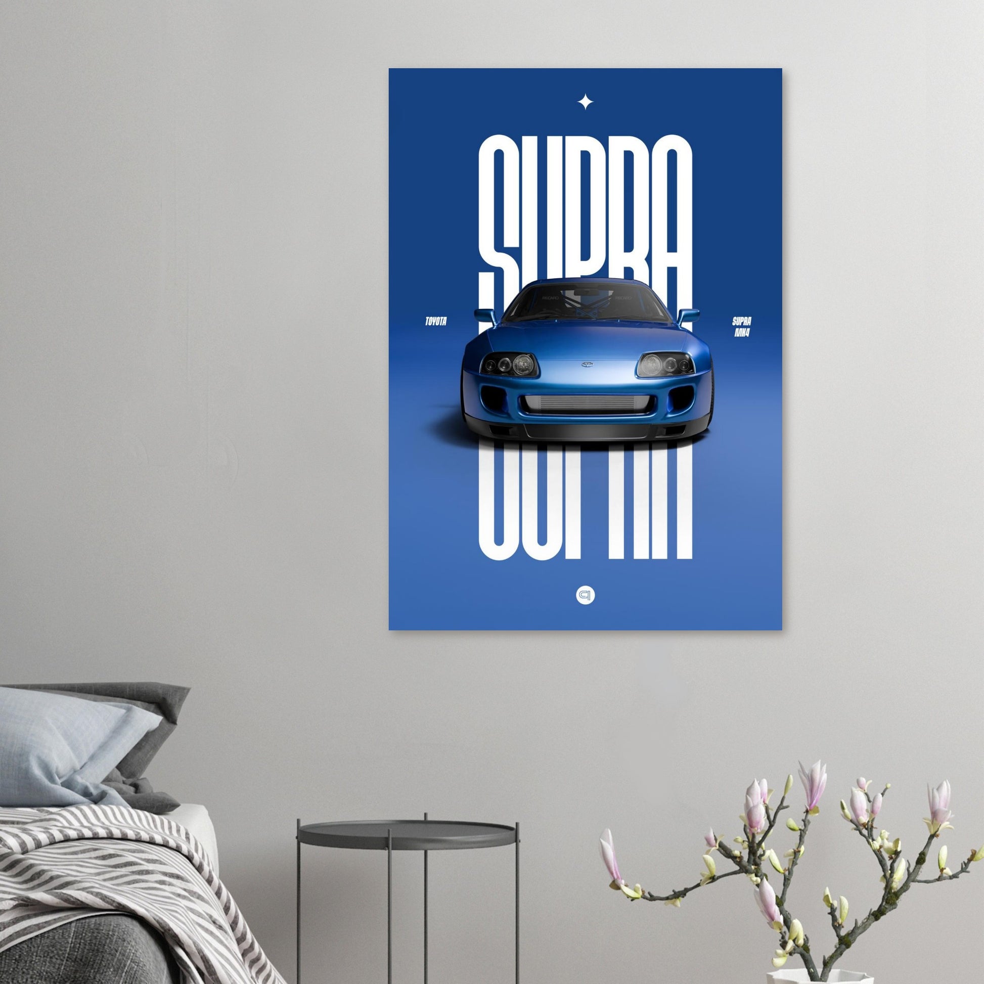 Car Poster - Toyota Supra MK4 - Blue