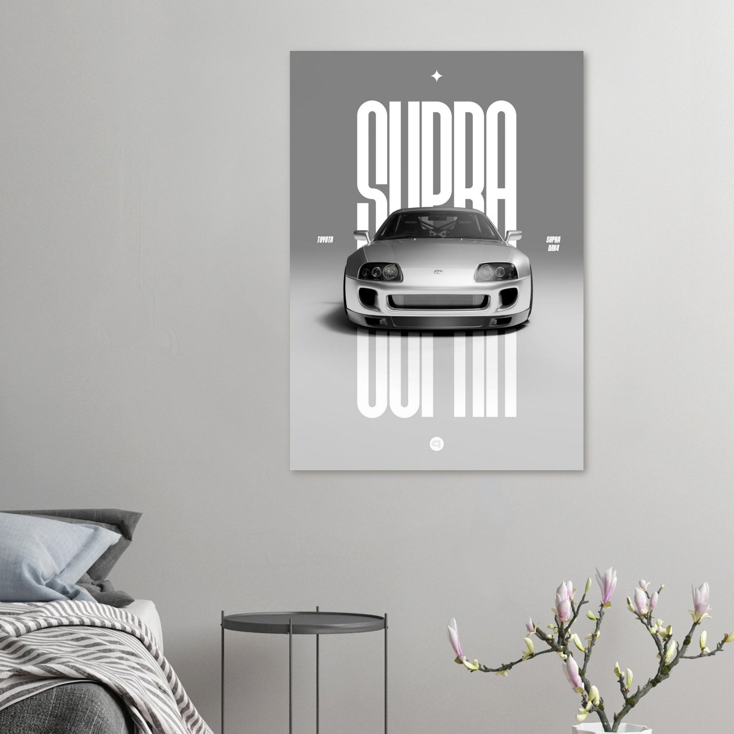 Car Poster - Toyota Supra MK4 - White