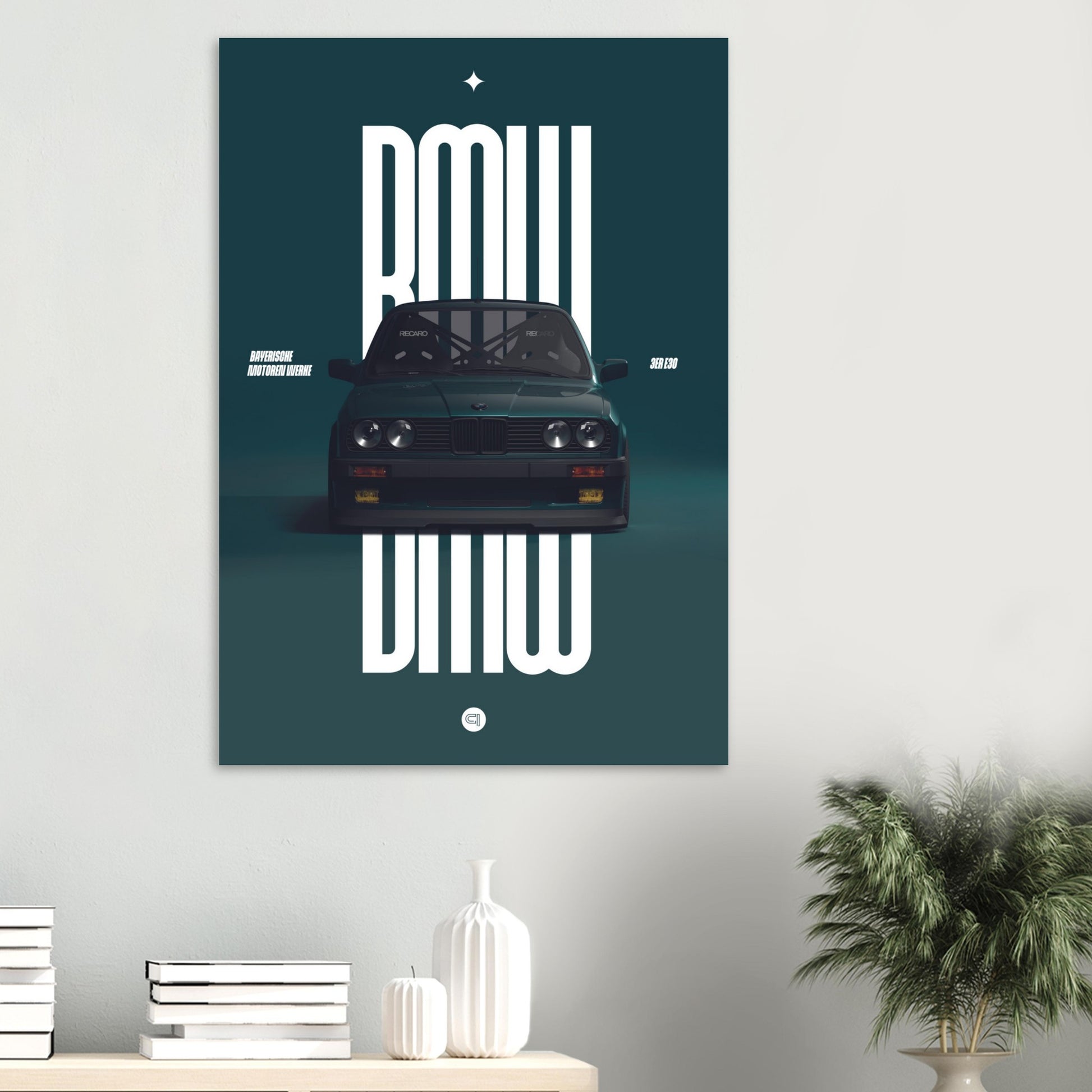 Car Poster - BMW E30 - Green