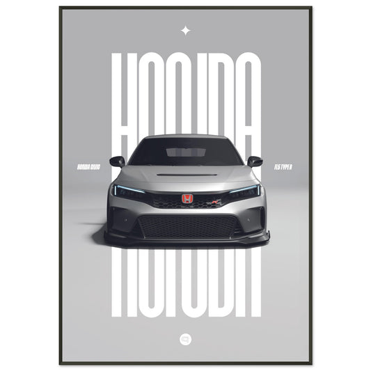Framed Car Poster - Honda Civic FL5 Type R - White