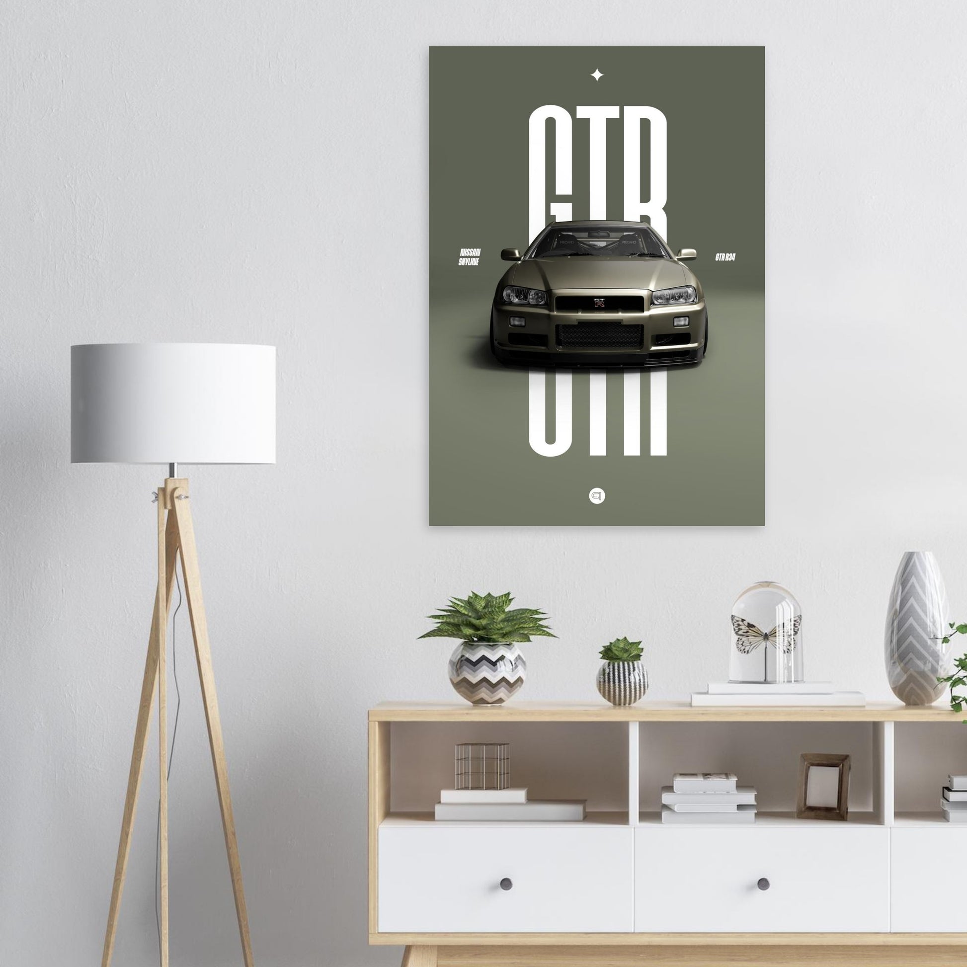 Car Poster - Nissan Skyline GTR R34 - Millenium Jade