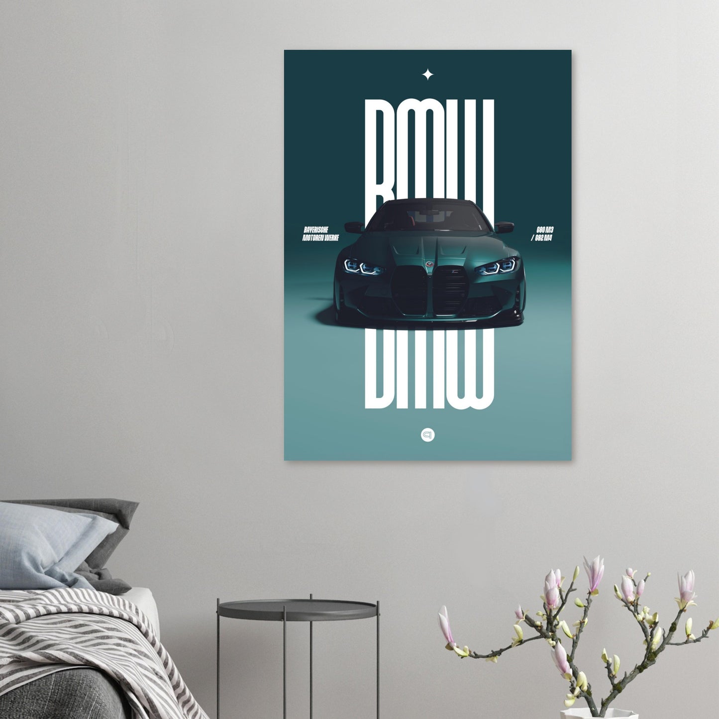 Car Poster - BMW G80 M3 / G82 M4 Bumper - Darkgreen