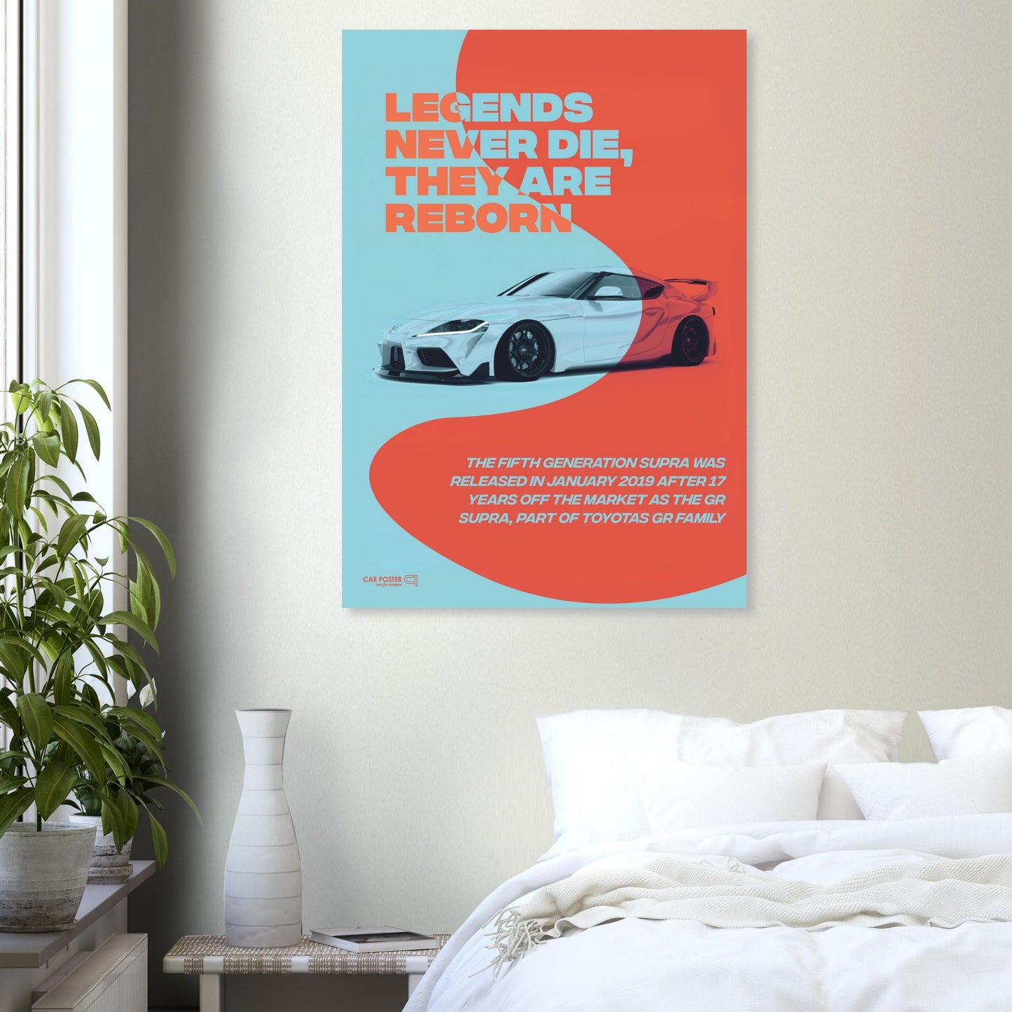 Car Poster - Toyota GR Supra Legend - Orange