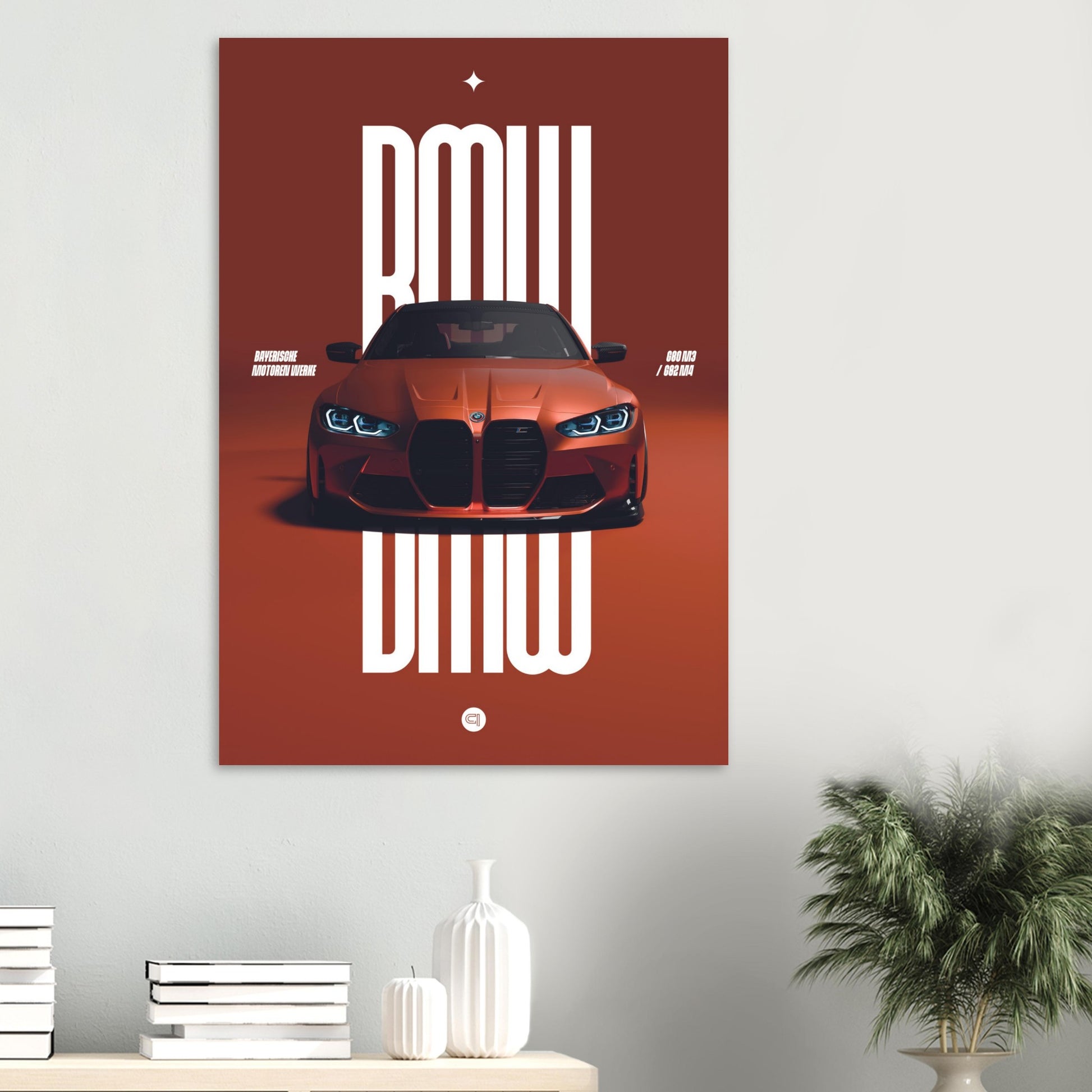 Car Poster - BMW G80 M3 / G82 M4 Bumper - Orange
