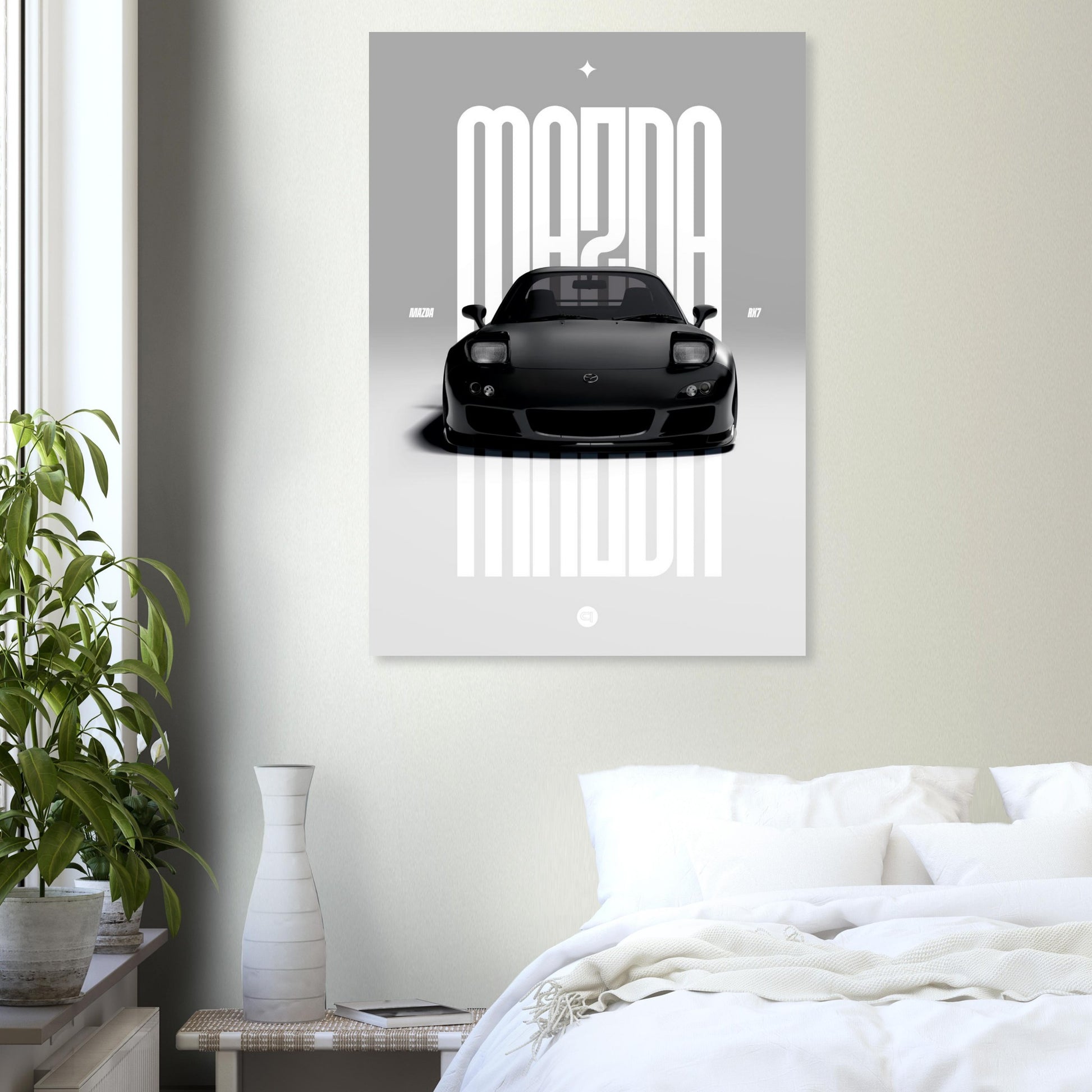 Car Poster - Mazda RX7 - Black Pop up