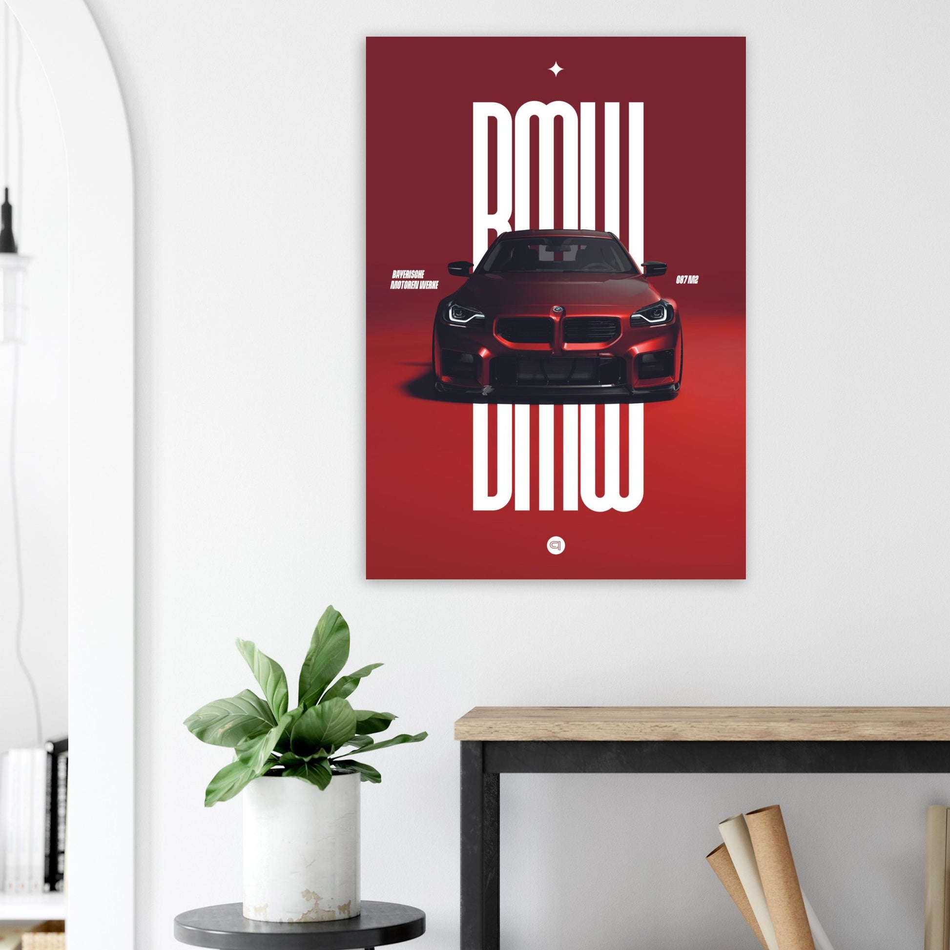 Car Poster - BMW G87 M2 - Red