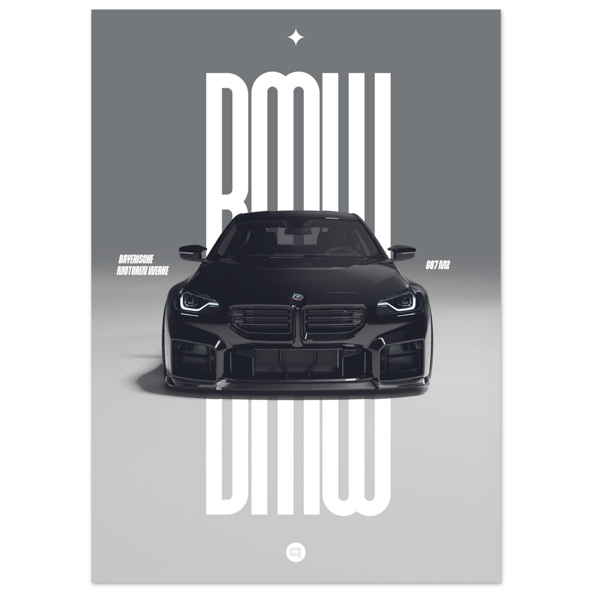 Car Poster - BMW G87 M2 - Black
