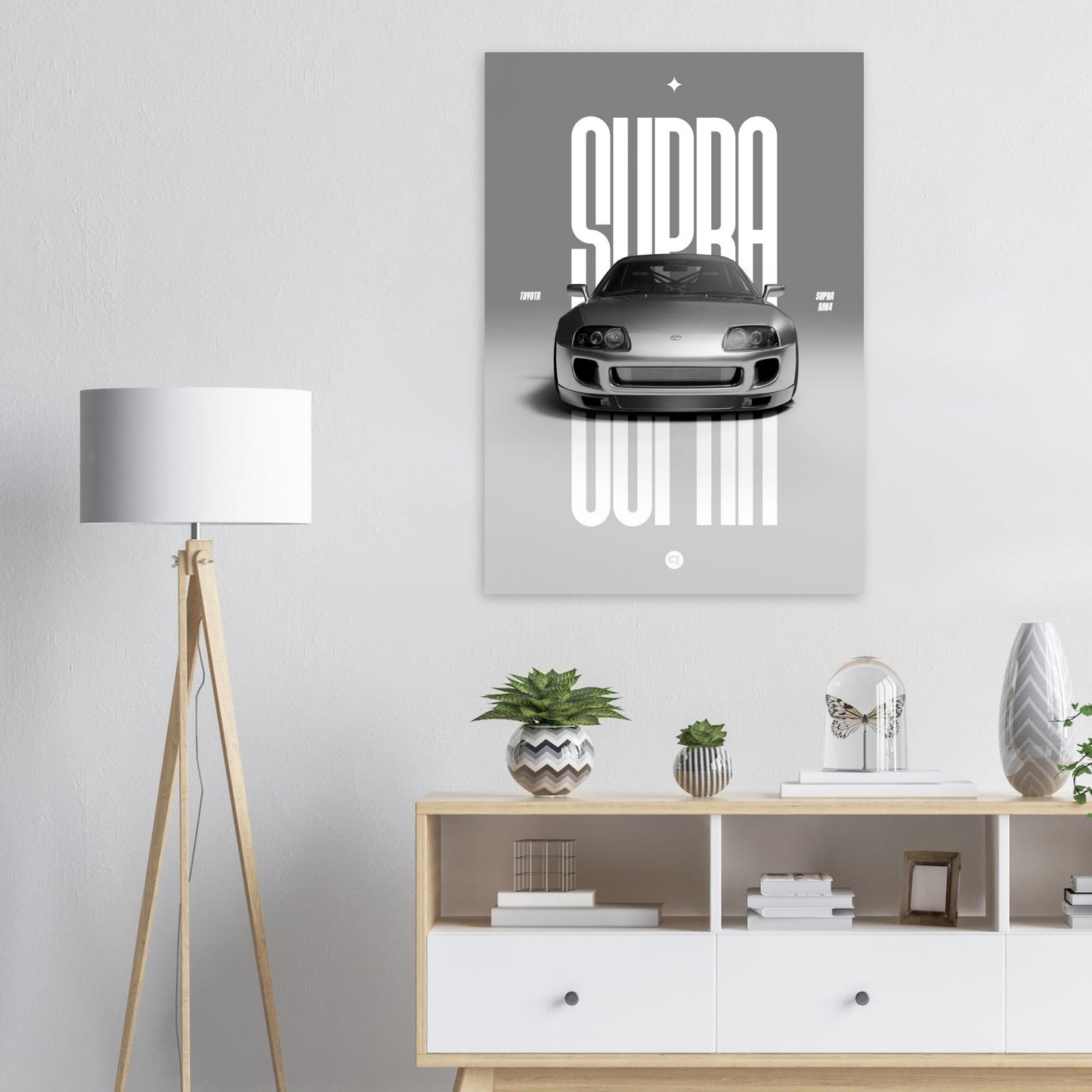 Car Poster - Toyota Supra MK4 - Silver