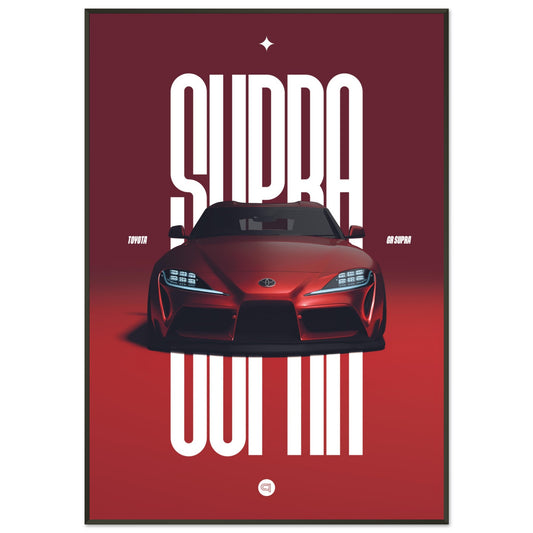 Framed Car Poster - Toyota GR Supra Bumper - Red
