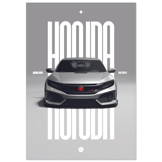 Car Poster - Honda Civic FK8 Type R - White