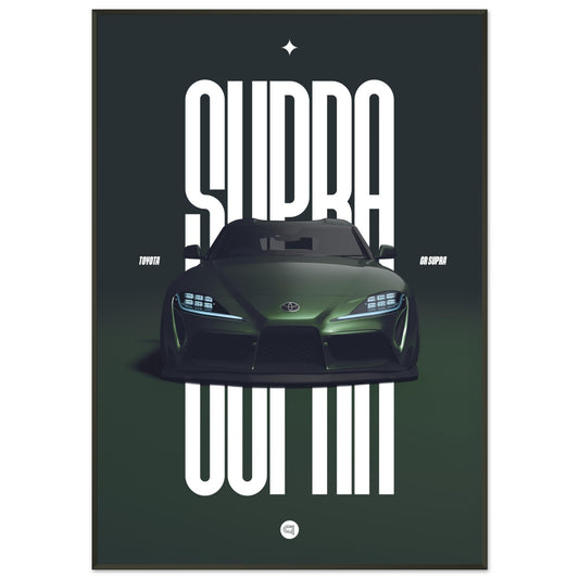 Framed Car Poster - Toyota GR Supra Bumper - Green