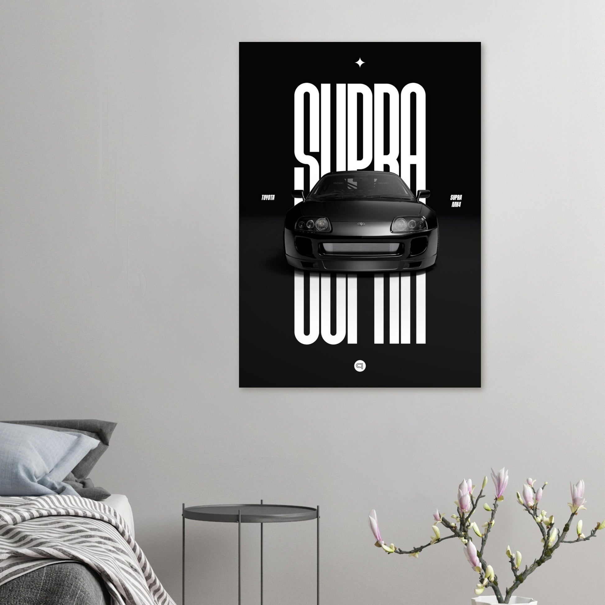 Car Poster - Toyota Supra MK4 - Black