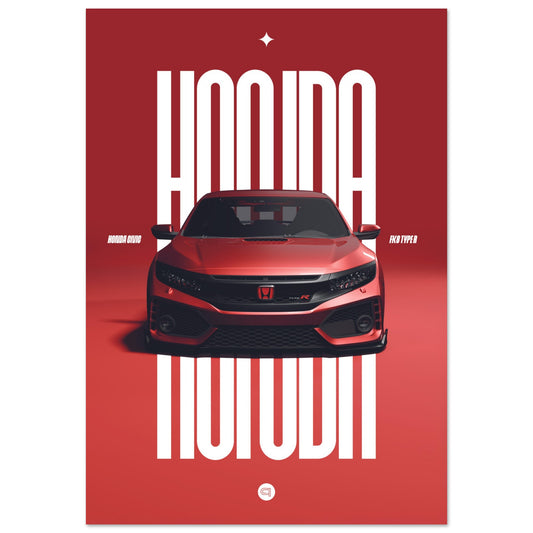 Car Poster - Honda Civic FK8 Type R - Red