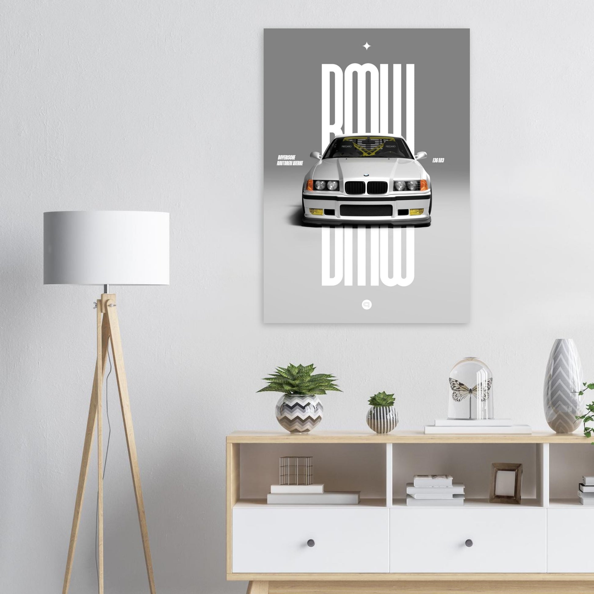 Car Poster - BMW E36 - White