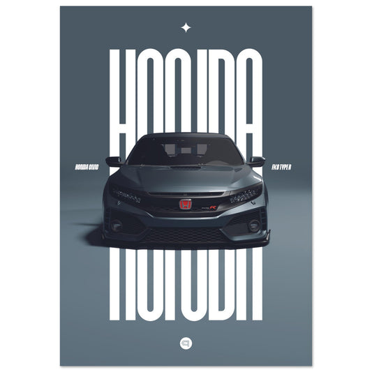 Car Poster - Honda Civic FK8 Type R - Grey