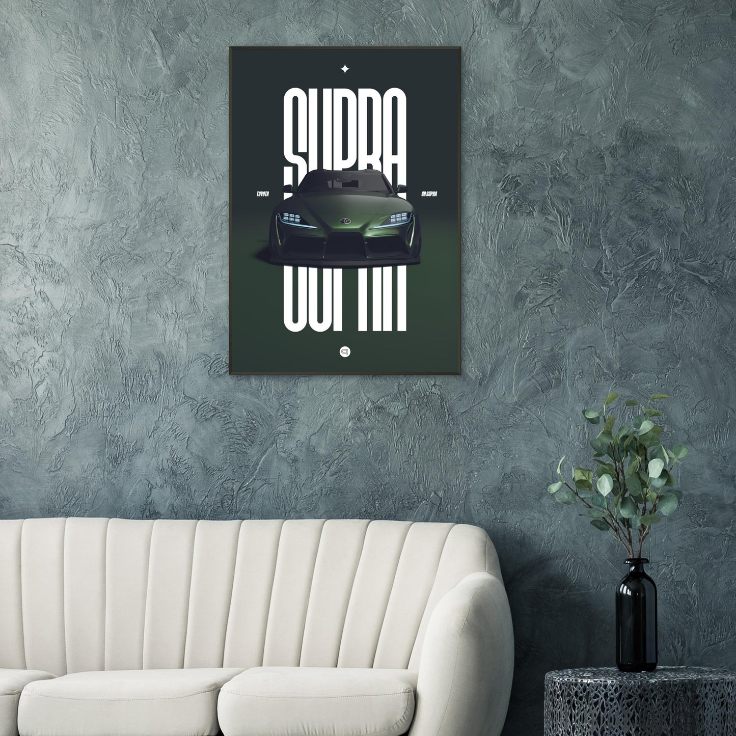 Framed Car Poster - Toyota GR Supra Bumper - Green