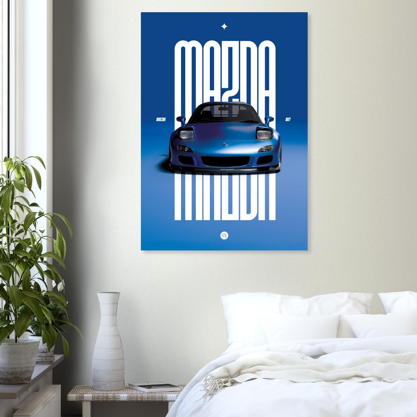 Car Poster - Mazda RX7 - Blue Pop up