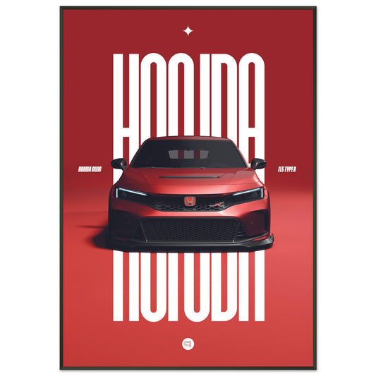Framed Car Poster - Honda Civic FL5 Type R - Red