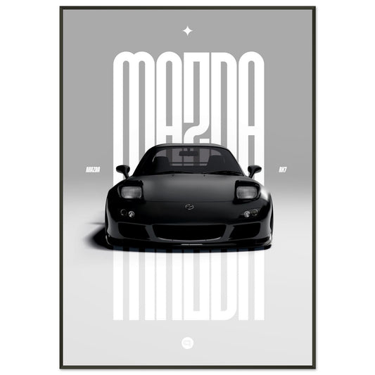 Framed Car Poster - Mazda RX7 - Black Pop up