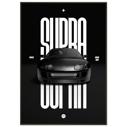 Framed Car Poster - Toyota Supra MK4 - Black