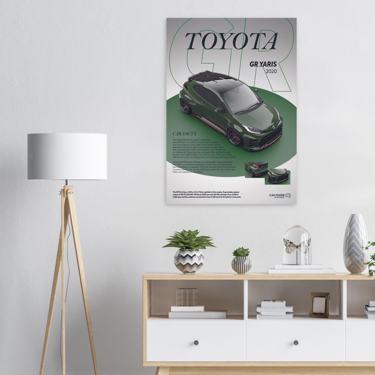 Car Poster - Toyota GR Yaris - Green
