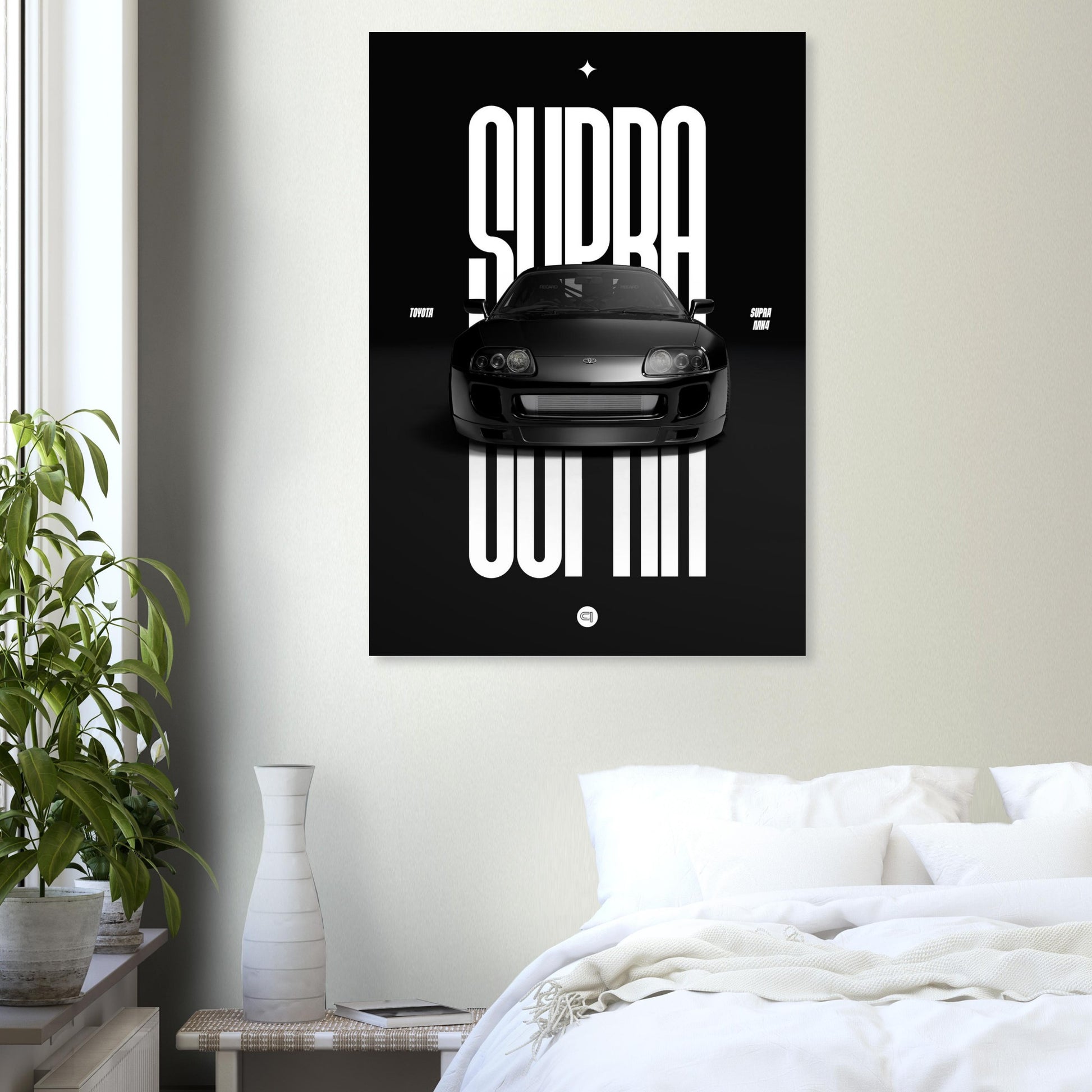 Car Poster - Toyota Supra MK4 - Black